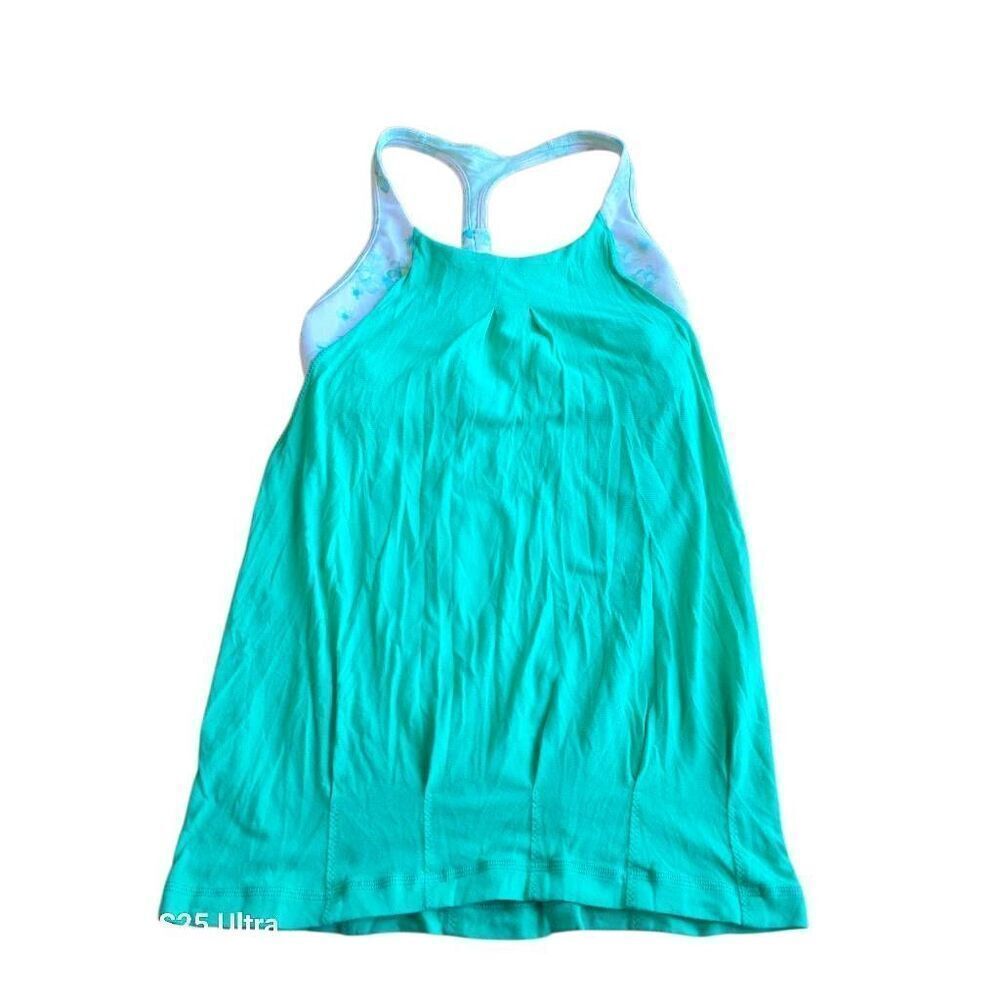 Lululemon womens Sz 6 green multicolor floral practice freely tank top